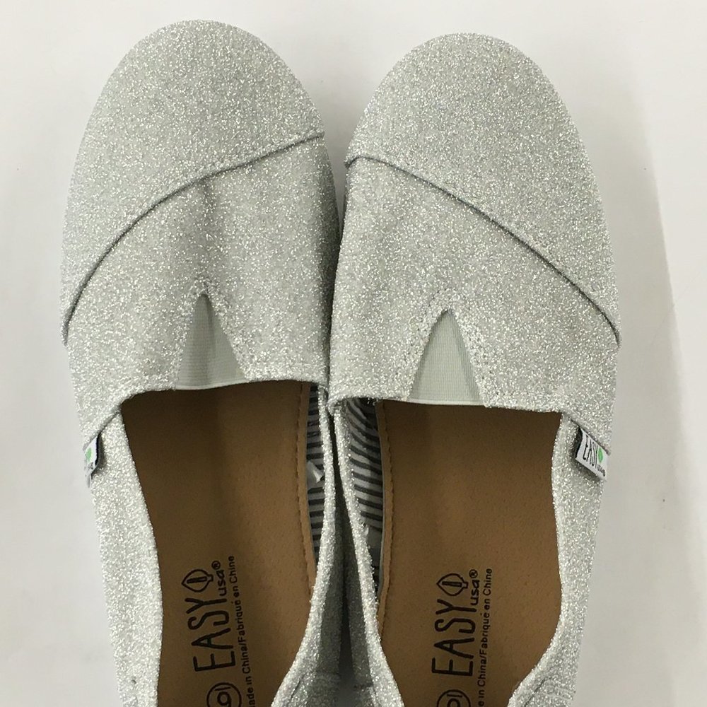 Women's Silver Slip-on Flats